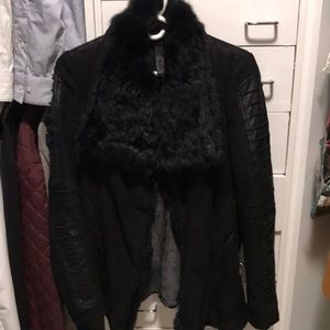 Beautiful fur black coat-barely worn